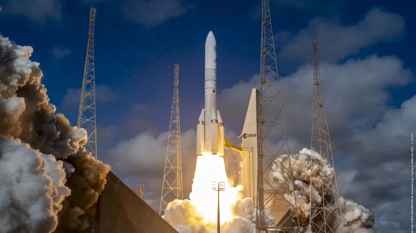 First Ariane 6 liftoff with most powerful boosters (c) ESA\CNES\ArianespaceArianeGroup\Optique Vidéo du CSG–T. Leduc