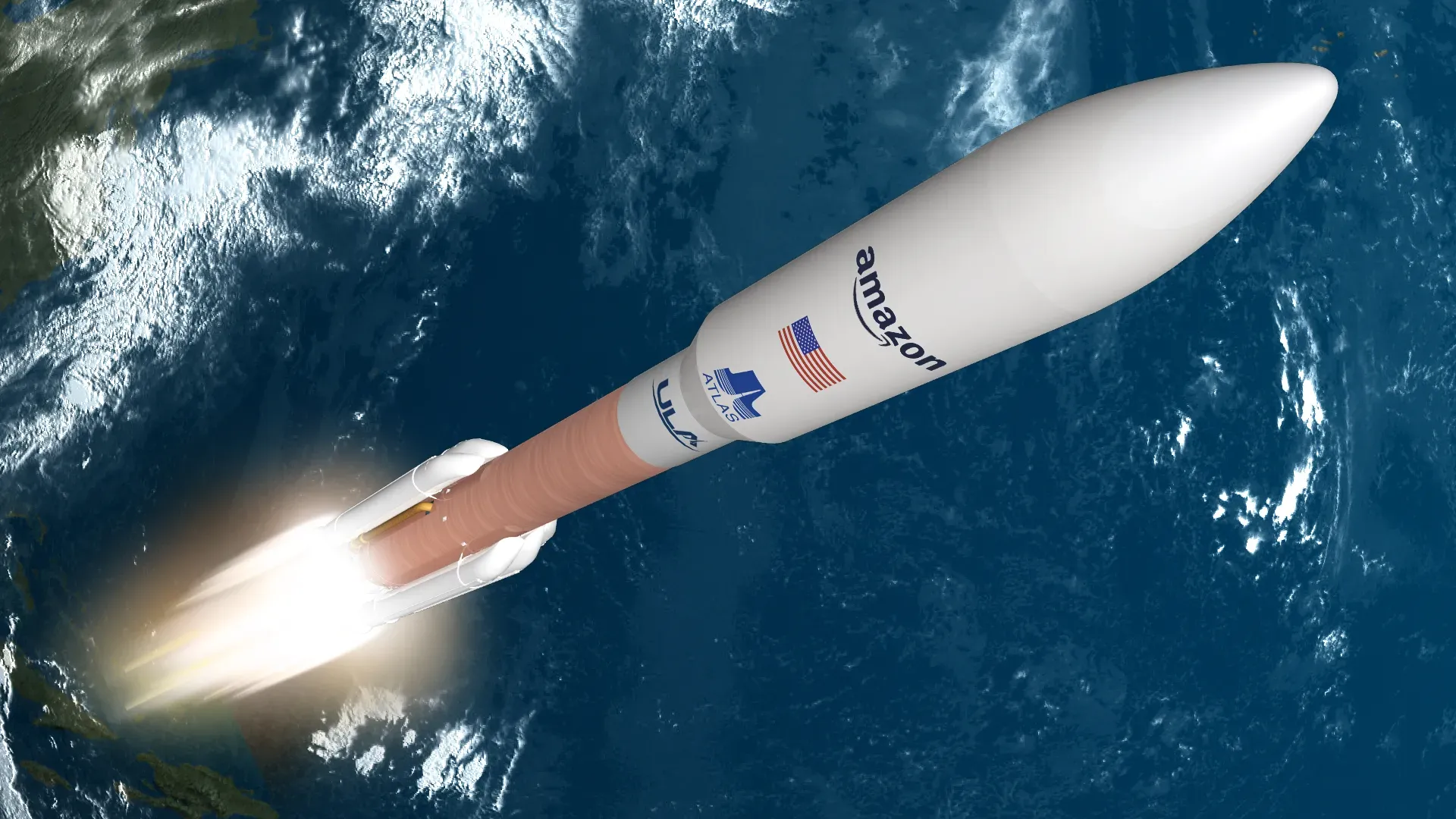 United Launch Alliance’s (ULA) Atlas V launch vehicle for Amazon’s Project Kuiper. 