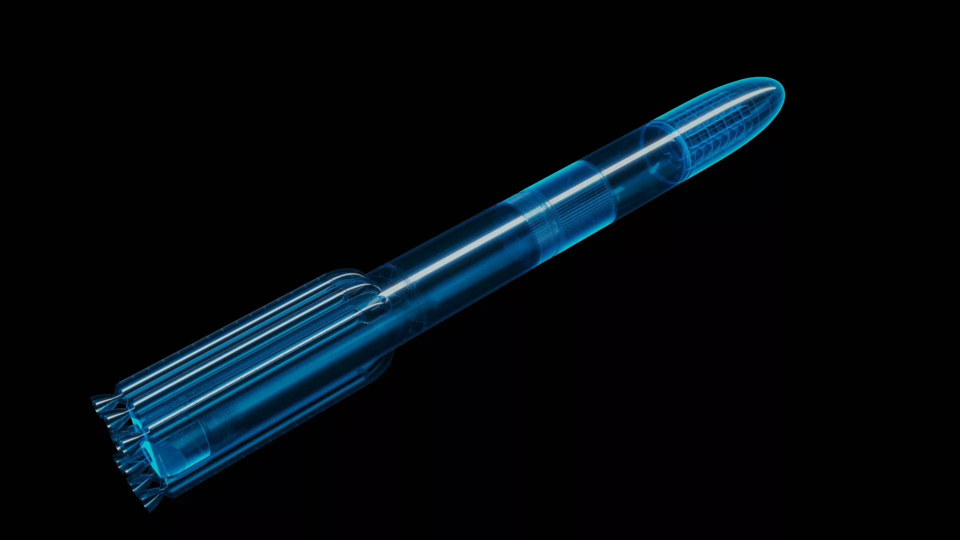 Launcher Blue 3D Render