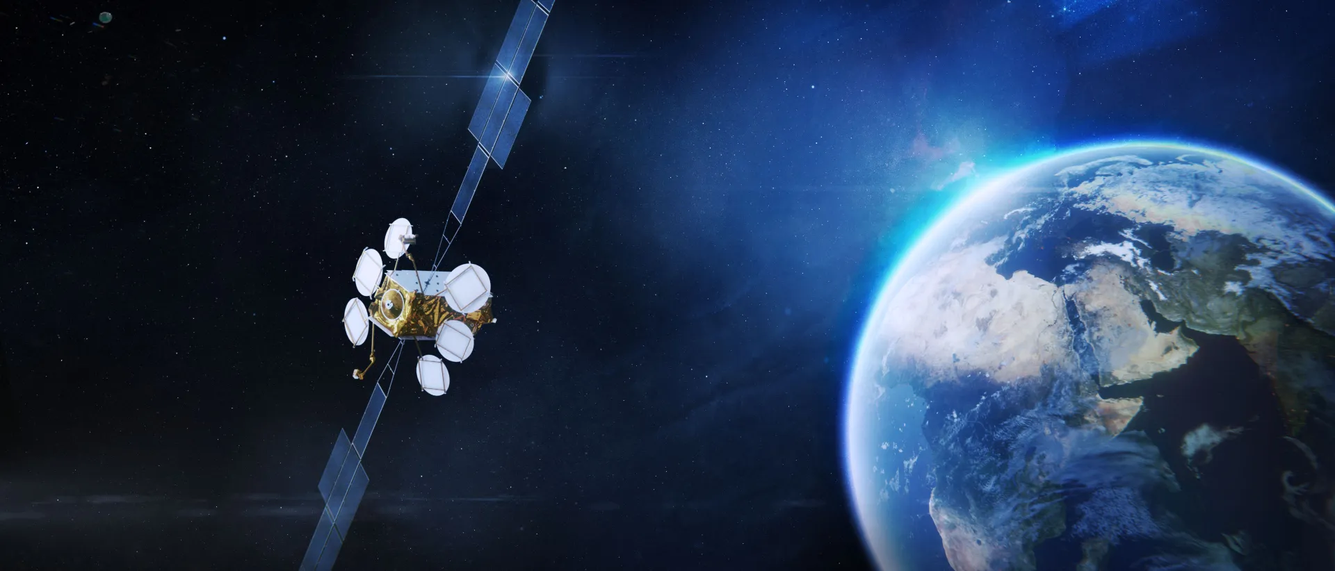 Beyond Gravity delivers receivers and converters for the commercial telecom satellite “Eutelsat 36D”. Copyright: Artist view (Airbus Defence & Space).
