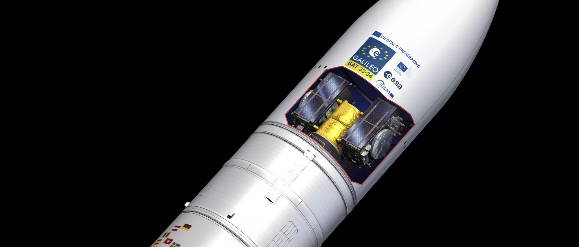Galileo satellites inside Ariane 6 (c) ESA - P Carril