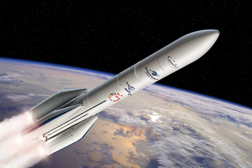 ESA and European industry are currently developing a new-generation launcher: Ariane 6. Ariane 6 will fly with a payload fairing made by Beyond Gravity. Copyright: ESA - D. Ducros.